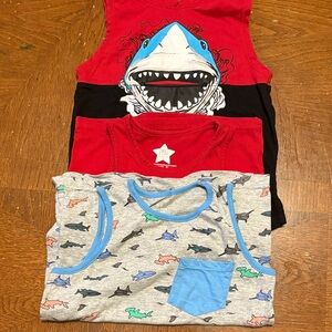 Boys Sleeveless Shark Shirts Bundle Size 6 & 7